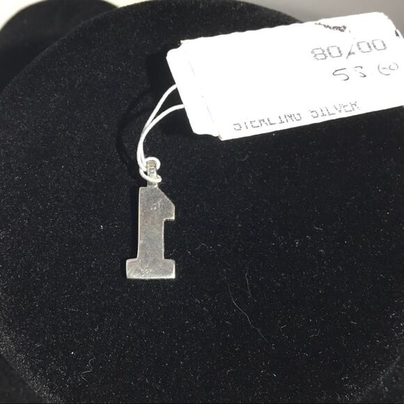 Sterling Silver Raised Edge Number Charm (E2) - Picture 3 of 3